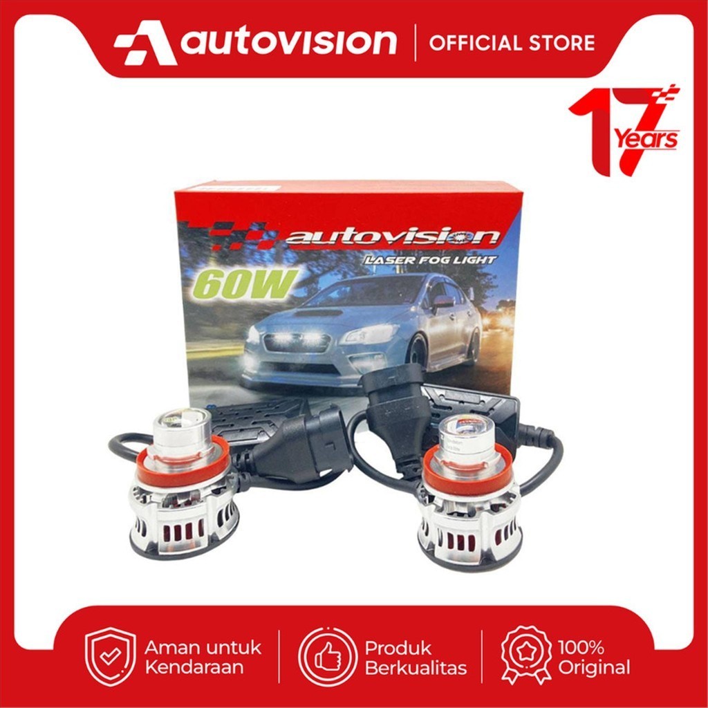 LED Autovision Laser Foglight  Headlamp Lampu Foglamp Mobil H11 H16 H8 HB4