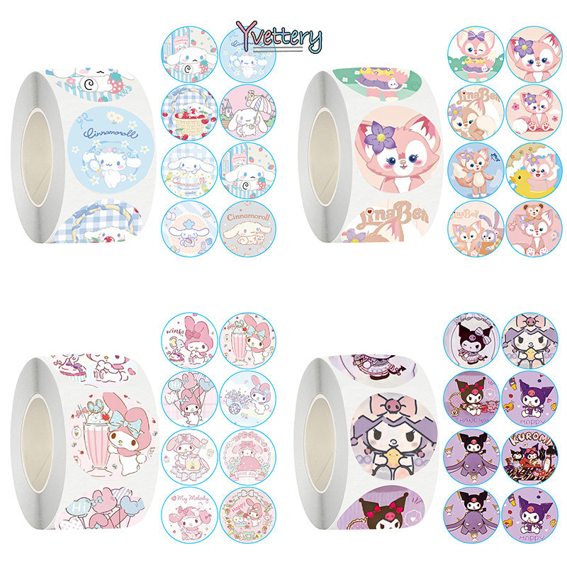 COD❤️ Buku Panduan Stiker Sanrio Kartun Stiker Film Bulat Dekoratif Yang Lucu-yy