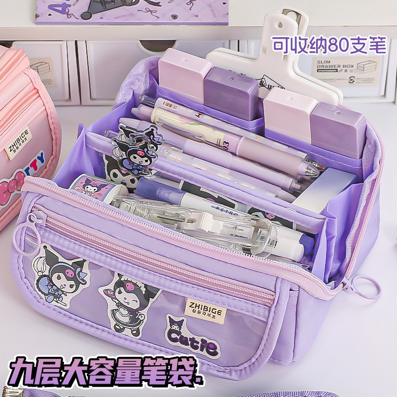 

rtc Sanrio Tempat Pensil Cinnamoroll Baru Anime My Melody Kuromi Penyimpanan Alat Tulis Siswa