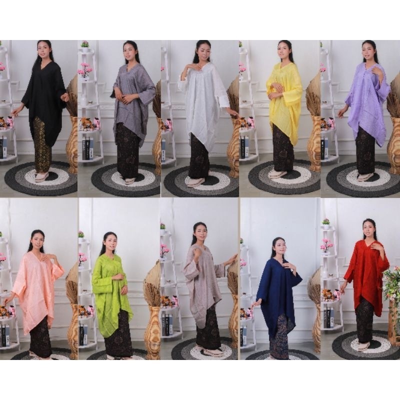 Kaftan Aruna Tunik Warna Basic / Baju Kondangan Wanita ( Hanya Atasan )Terbaru