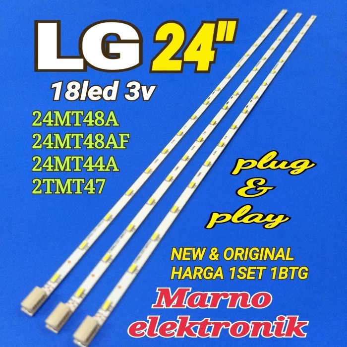 LAMPU BL BACKLIGHT LED TV LG 24IN 24MT48A 24MT48AF 24MT48 18LED 3V -BB12