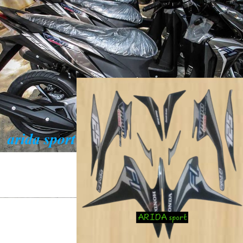 Striping sticker lis body vario techno 125 fi old lama iss 2014 coklat brown