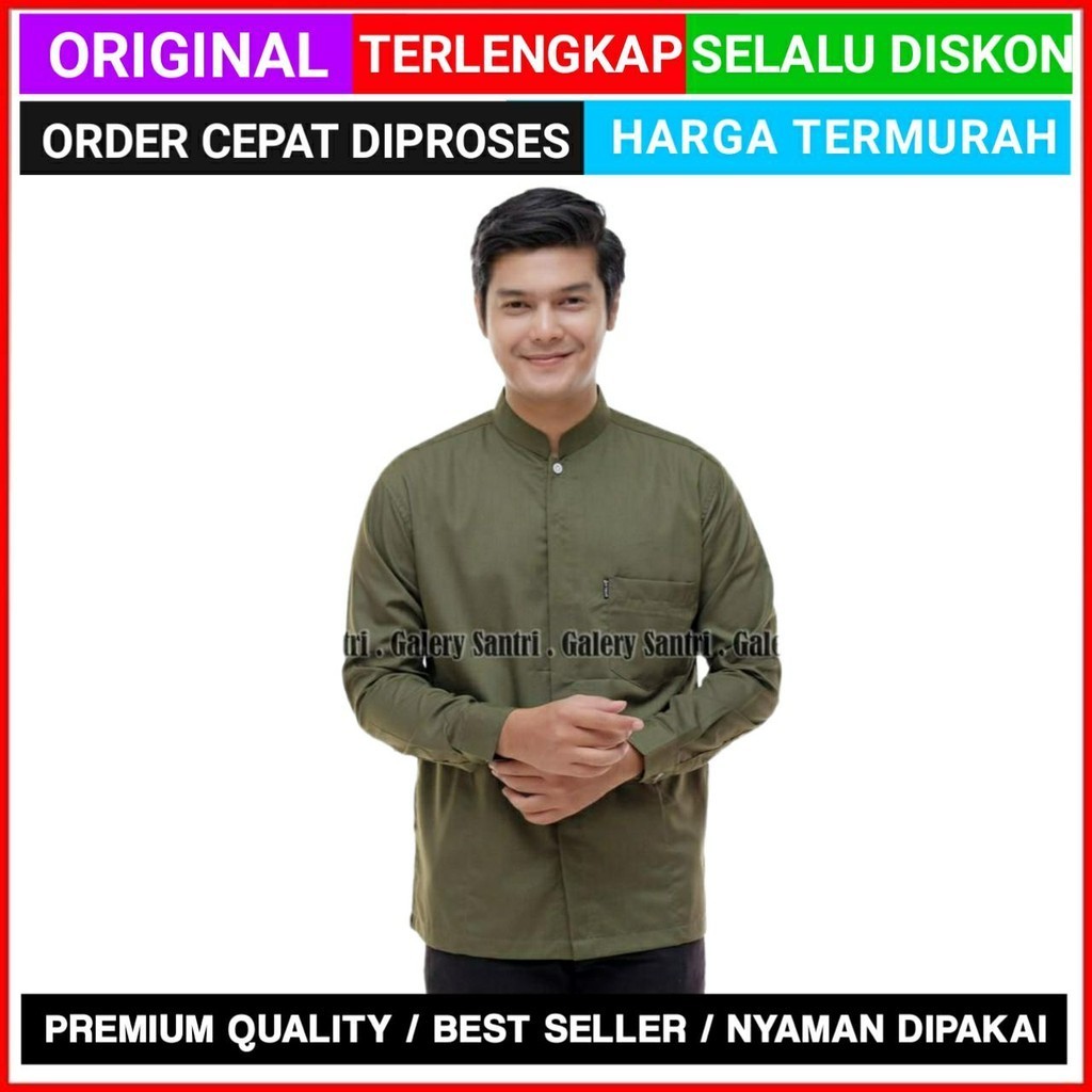 Koko Yaman / Baju Koko Pria Lengan Panjang Polos / Baju Koko Dewasa / Koko Habib / Koko Haibah Habai