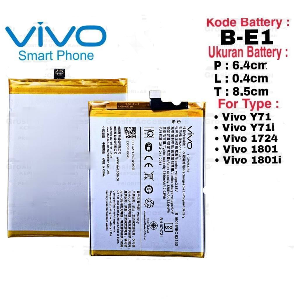 Baterai Original VIVO Kode Battery HP VIVO B-E1 BE1 For Type Batre Handphone Battery Vivo Y71 Vivo Y