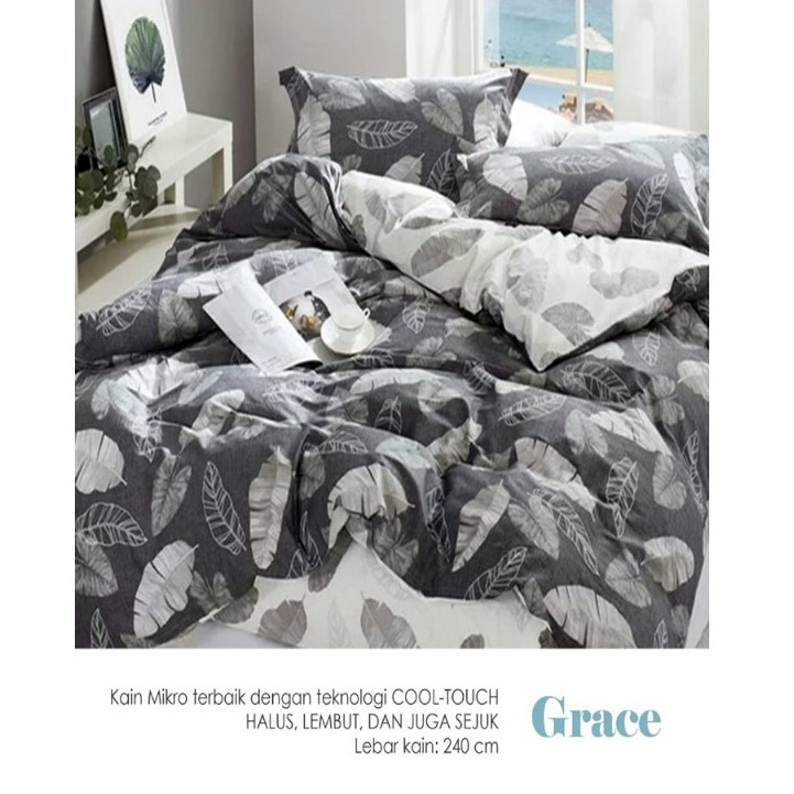 Bedcover 1 Set Sprei Lengkap Motiv grace New Katalog BeSTAR Free Tas Bedcover Coklat Elegant Bantal 