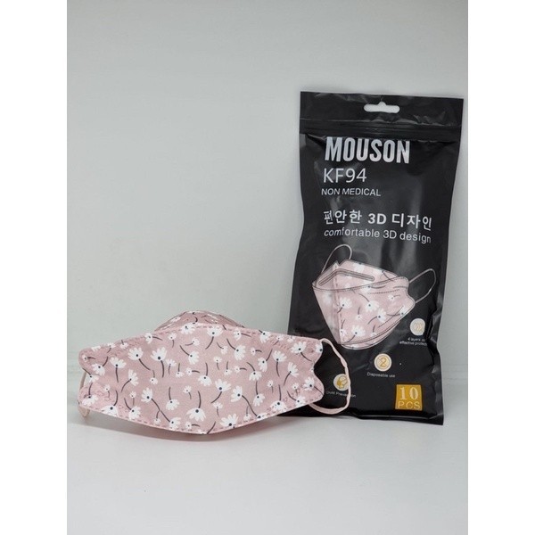 [DARU] MASKER KF94 KOREA 3D MOTIF KARAKTER MOUSON - BUNGA PINK