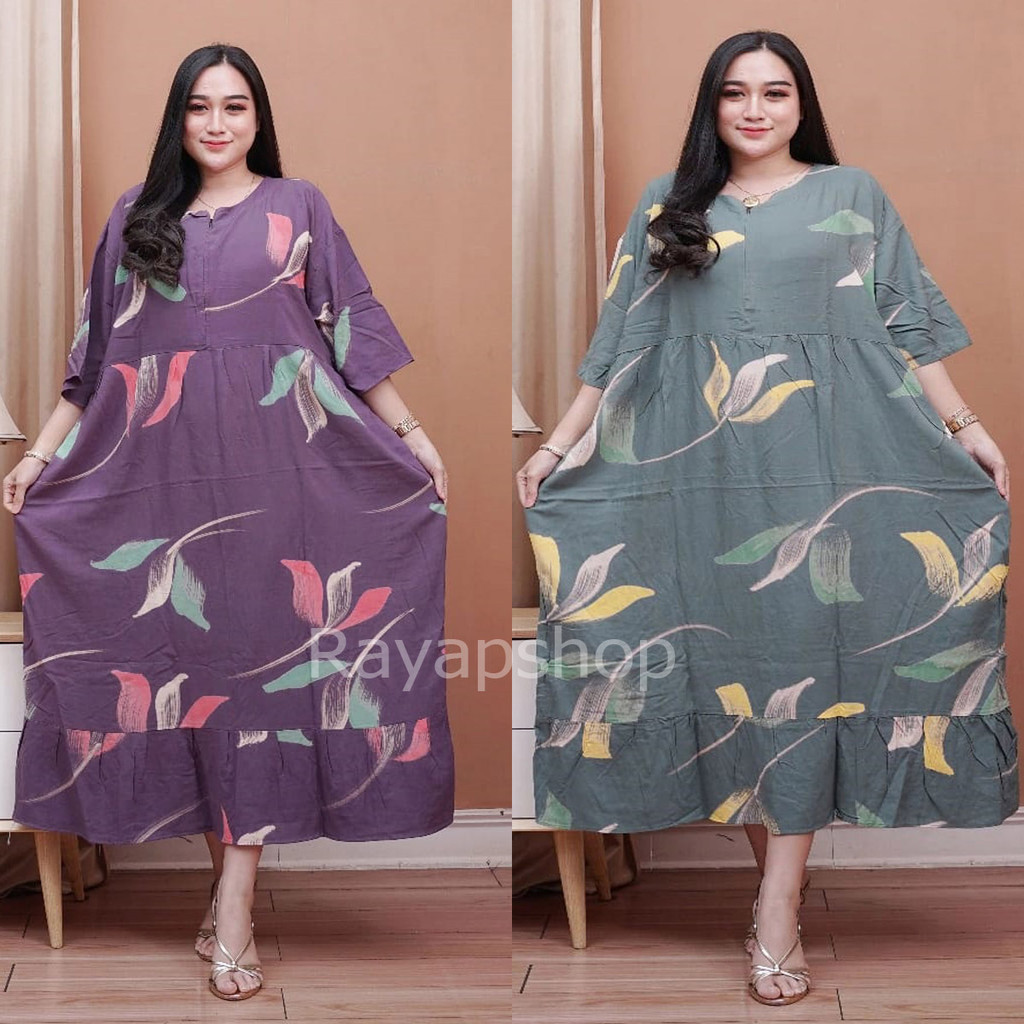 Daster Jumbo ld 140 Bahan Rayon Super Kekinian Adem Lengan Pendek