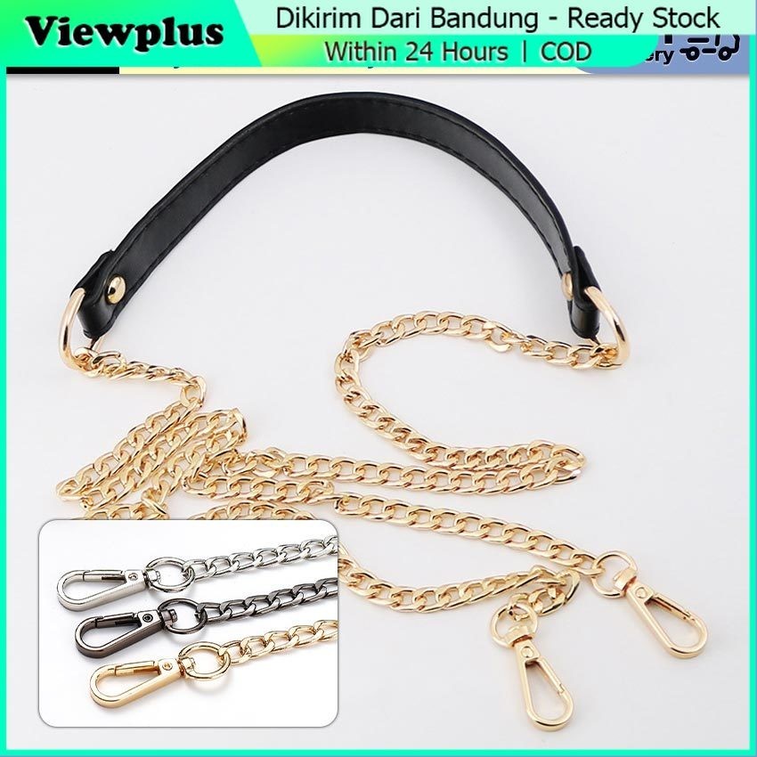 Tali Tas Handle Kombinasi 120 Cm Rantai Dan Kulit Sintetis Premium Untuk Tali Tas Wanita Pesta Forma