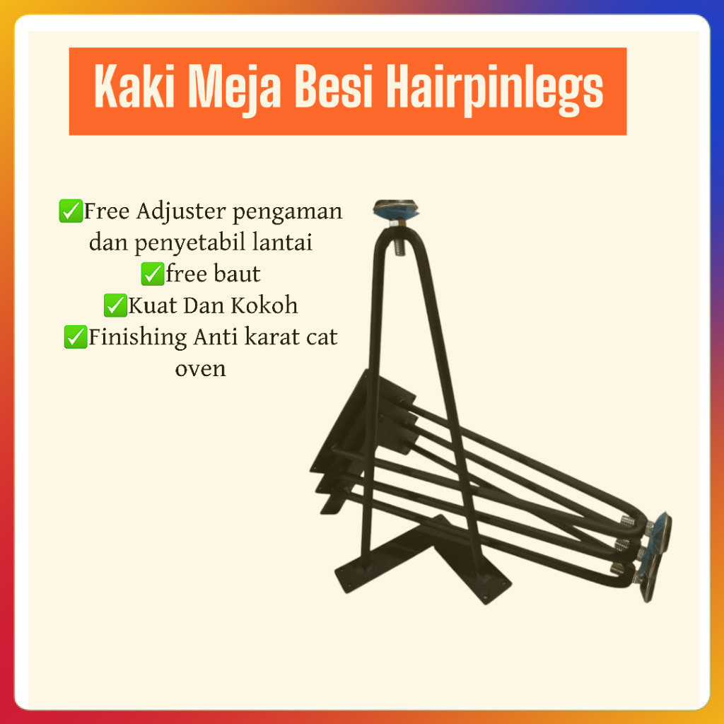 KAKI MEJA BESI/KAKI MEJA MURAH/HAIRPIN LEGS KAKI MEJA INDUSTRIAL - Adjuster