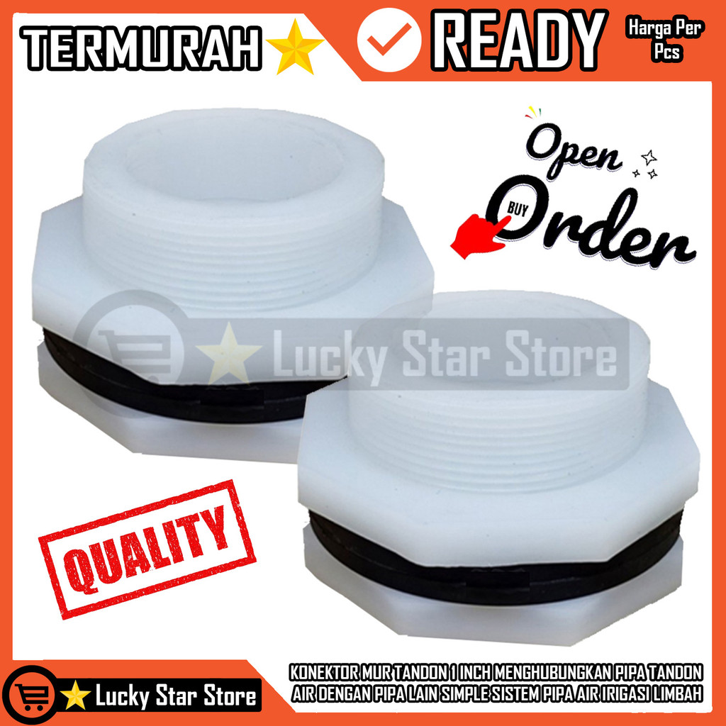 Mur Tandon 1 Inch Tedmond Mor Drat Ring Toren Air Pvc Verloop Vlok Derat Nepel Konektor Plastik Pela