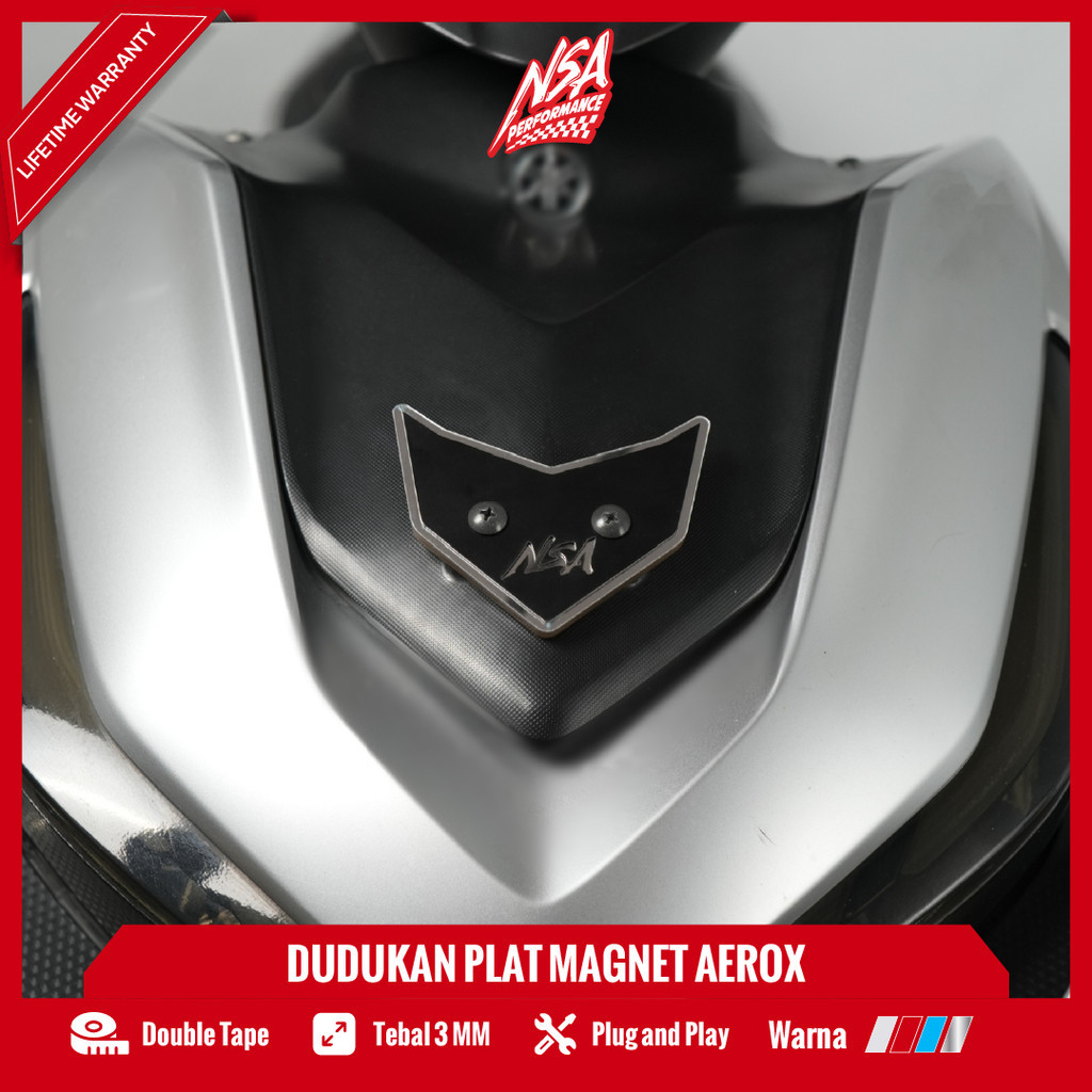 sew NSA DUDUKAN PLAT NOMOR MAGNET KELINCI AEROX NEW/OLD Aksesoris motor Yamaha Aerox NSA PERFORMANCE