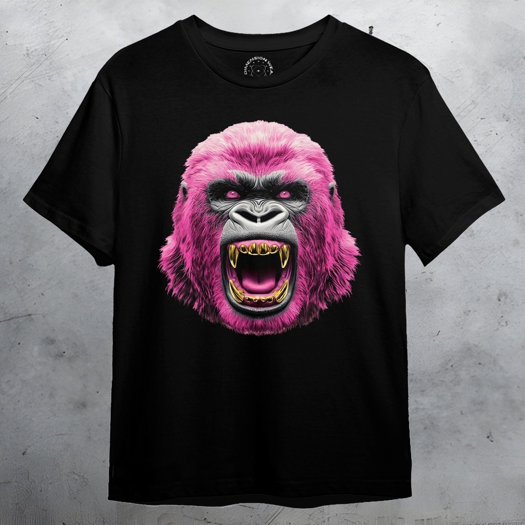 3DimensionWear - Kaos Distro Premium Original 3D Pink Gorilla - DT0845