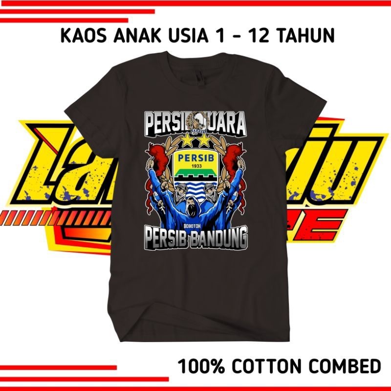 T-Shirt Baju Kaos Anak Persib Juara - Kaos Anak Persib Juara Champions Series 2024 - Kaos Atasan Ana