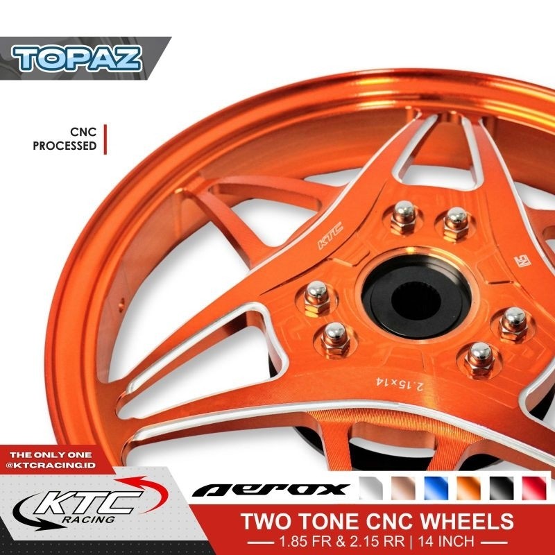 VELG PELEK KTC RACING TOPAZ TOPAS 185 215 Ring 14 NMAX OLD NMAX NEW NEO TURBO AEROX NMAX155 AEROX155