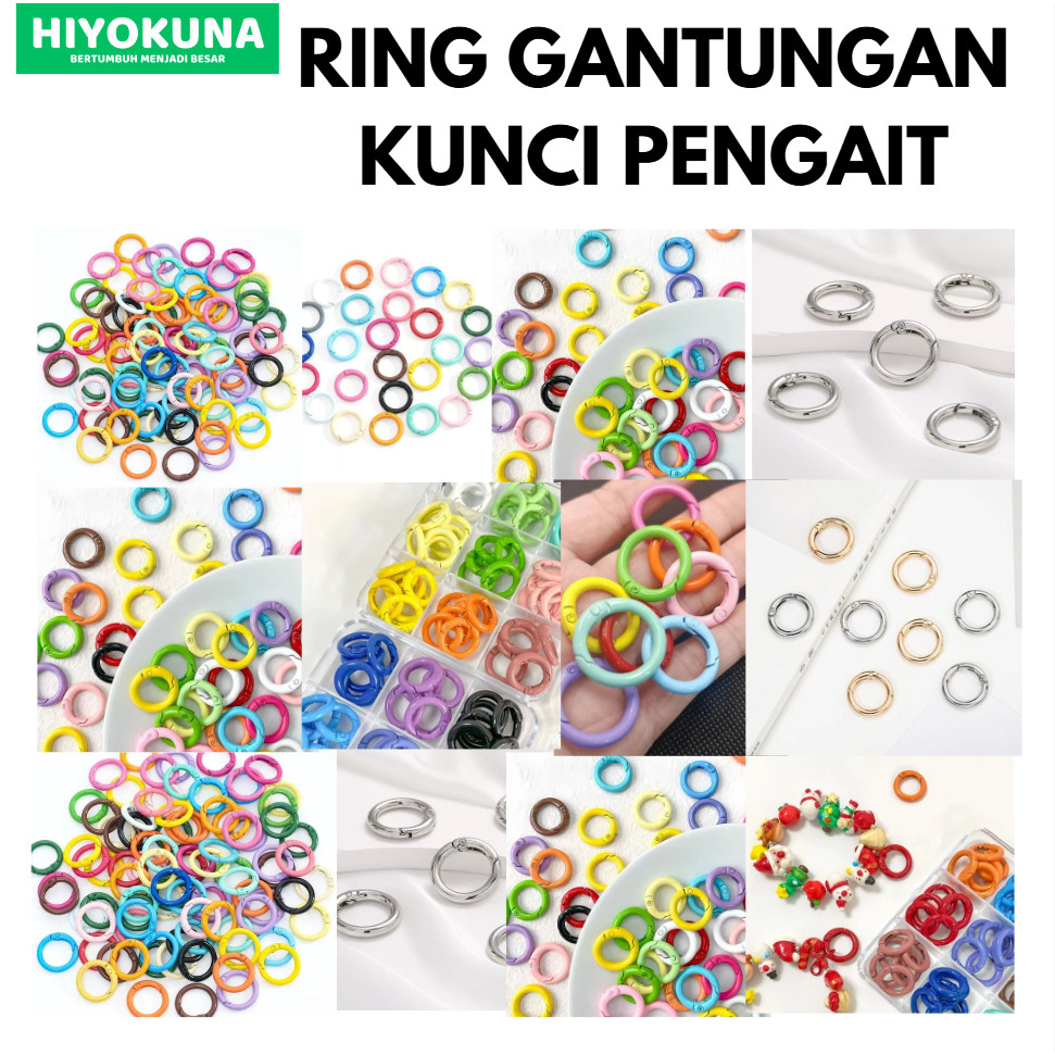 ( 25mm ) Ring Gantungan Kunci Warna Warni Ring Pengait Logam Cincin Kaitan Gantungan Cocok untuk DIY
