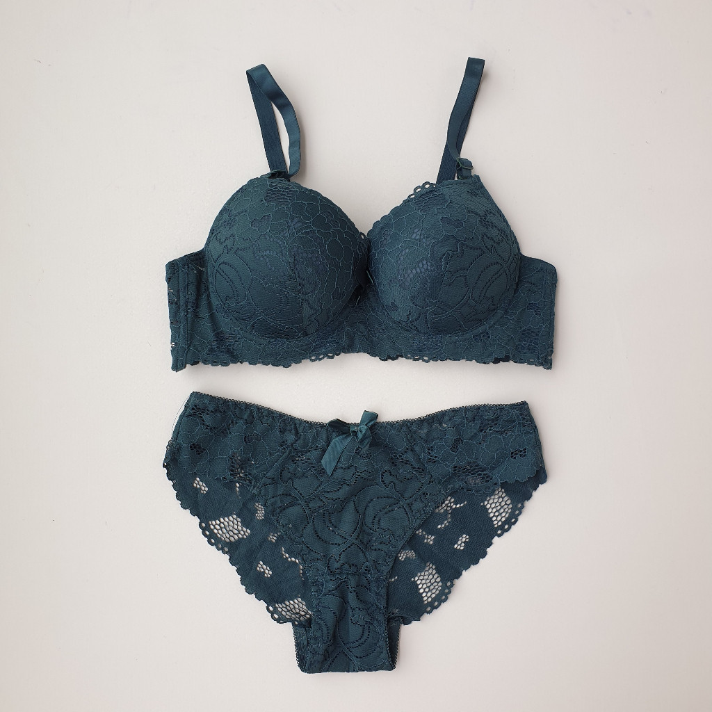 UIY NEWW BH SET SETELAN BH BUSA TEBAL BRUKAT KAWAT WANITA UKURAN 34 - 42