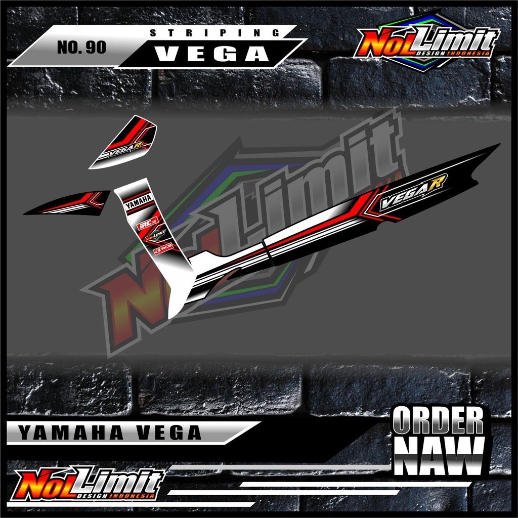 Striping Vega R LAMA - Sticker Striping Variasi List Motor Vega R LAMA Motif Racing Terlaris