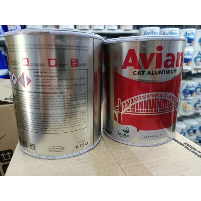 Cat Aluminium Avian 1 Kg/ Avian Syntetic Chrome Finish , cat minyak aluminium 0,75 liter