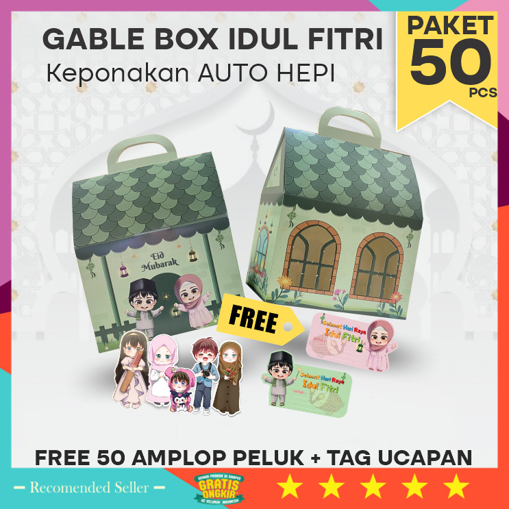 

Termurah Kado Cantik Unik Hampers Keren / Gable Box Hampers Lebaran 50pcs/ Motif Rumah Idul Fitri / Parcel Hari Raya Anak Keponakan (Paket 50pcs)