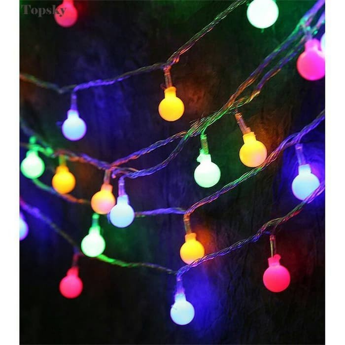 Mutiaradstore - Lampu Tumblr Lampu Hias Natal Anggur 10 Meter / Lampu Tumblr Bola Bintang Warna