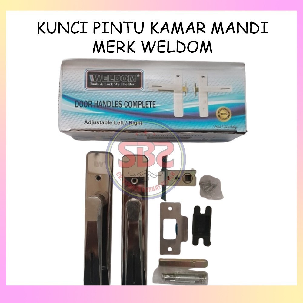 WELDOM KUNCI PINTU WC / KAMAR MANDI - HANDLE GAGANG KUNCI PINTU KAMAR MANDI TOILET WELDOM - CHROME