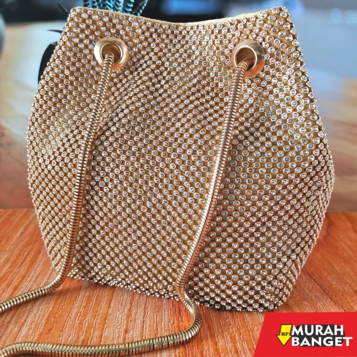 tas selempang wanita simple elegan Tas Pesta Kondangan Serut Wanita Import Premium Selempang Gold 70