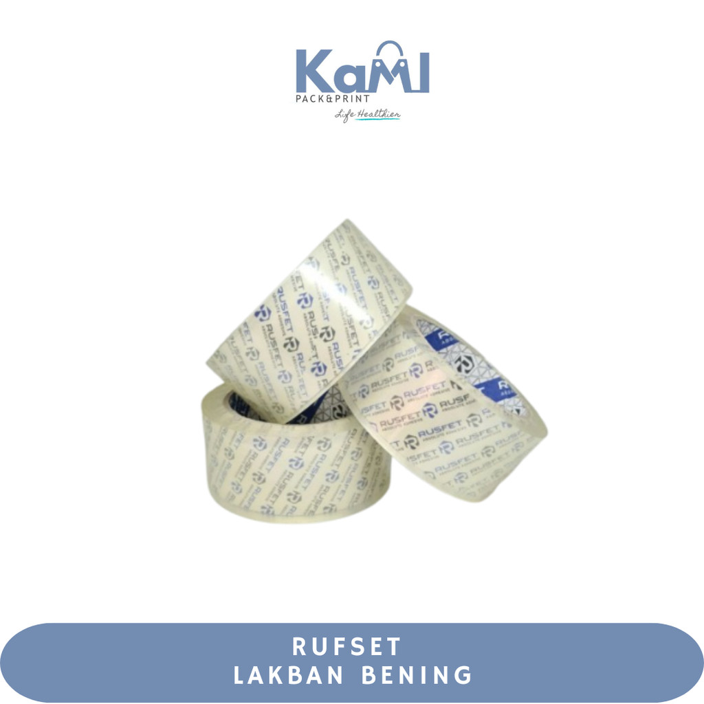 

Rusfet Lakban Bening (LB) 48mm X (PJ) 90 yard X Isi 72 | Lakban Bening