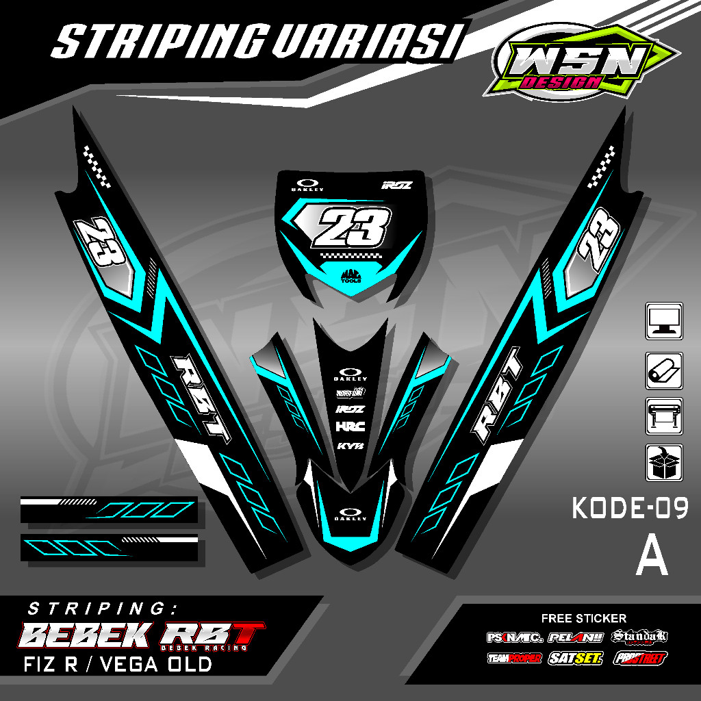 Sticker Striping  MOTOR FIZ R - VEGA OLD RBT BEBEK MODIF SUPERMOTO EDISI TERBATAS