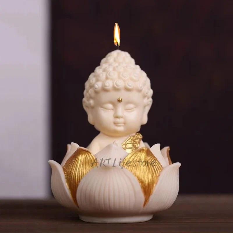 

Tathagata Buddha Silicone Candle Mold Meditation Chanting Buddha Statue Resin Plaster Soap Making Tools Home Decoration Crafts