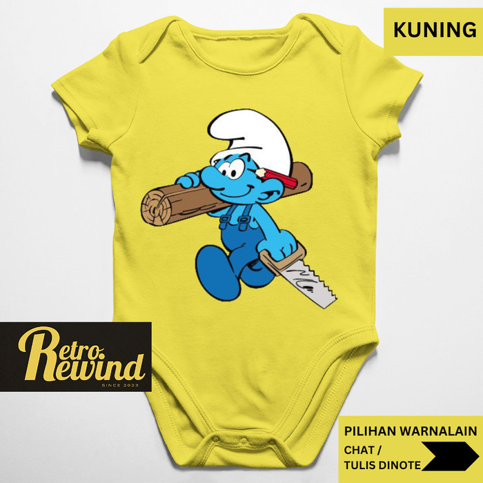 Jumper Bayi KOMIK SMURF 2 Jumper Lucu Pakaian Bayi 0-12 bln