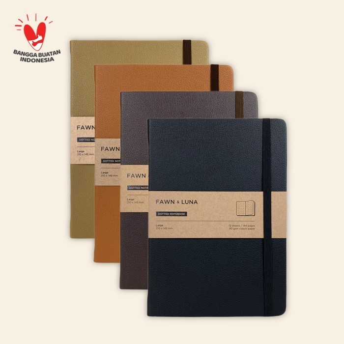 

PEBBLE SERIES Notebook Large A5 - Classic Paper 90 gsm - Barely Beige, Dotted