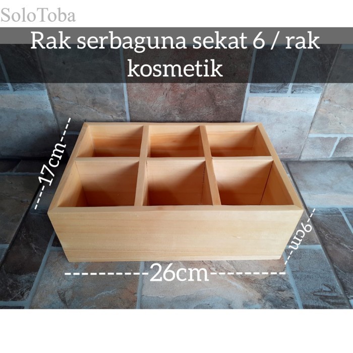 

Rak Serbaguna 6 lubang/Baki Serbaguna 6 Sekat/Rak Kosmetik Murah