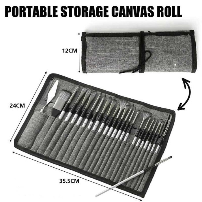 

Kuas Lukis Set Cat Air Minyak Nylon Paint Brush 24 PCS