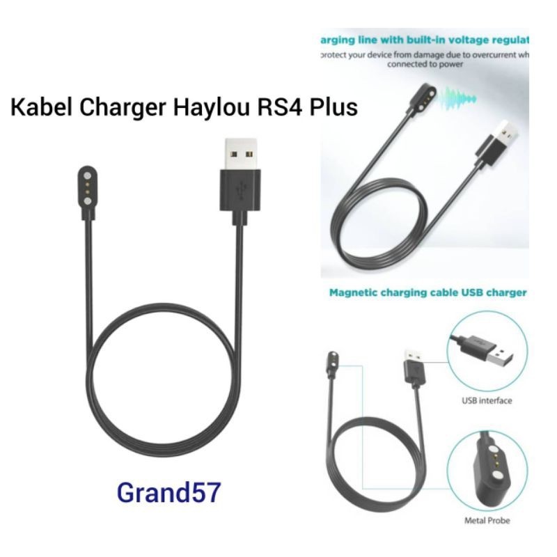 Kabel USB Charger Haylou RS4 Plus Haylou Solar RS4 Plus RS 4 Magnetic