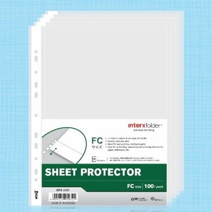 

PROMO!! -sheet protector / plastik pp pocket folio inter x folder.isi 100 lbr