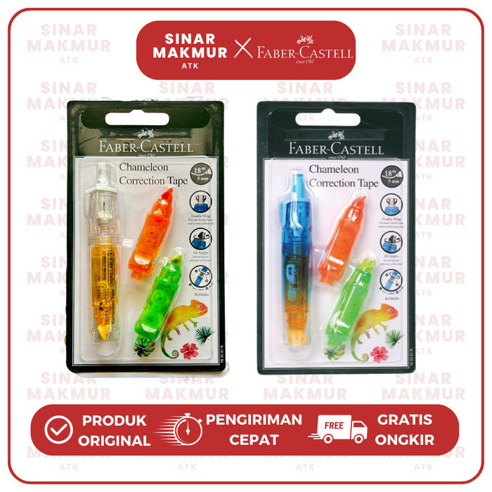 

PROMO!! -Correction Tape/Tipex Kertas Chameleon + Refill FABER CASTELL (SET) - PINK(163328R)