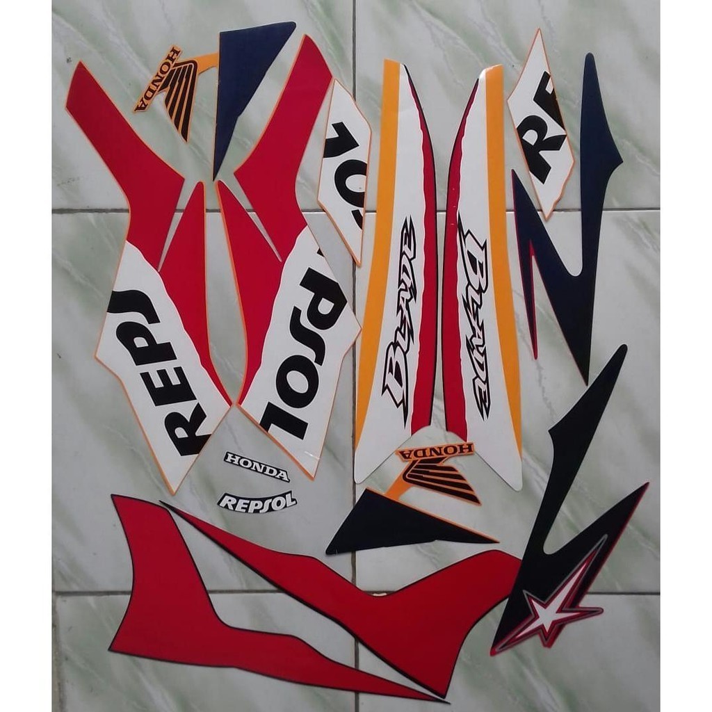stiker ori striping motor honda blade repsol 2010