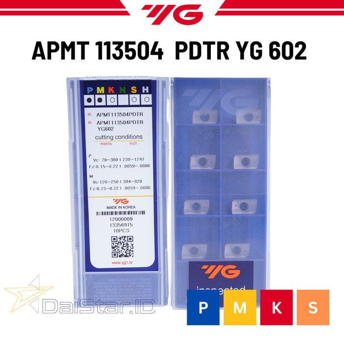 Insert APMT 113504 PDTR YG 602 Insert Milling Shoulder Mill YG1