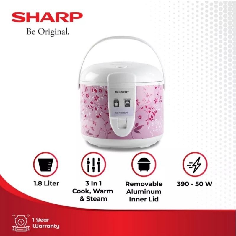 SHARP Rice Cooker KS-R18MS PK / BR 1.8 Ltr