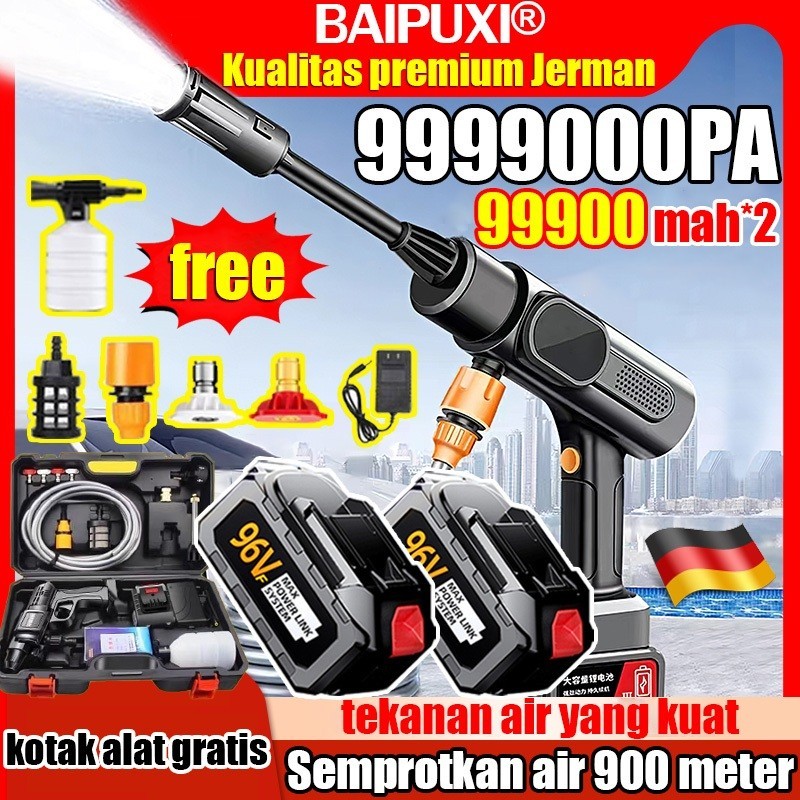 kotak peralatan gratis BAIPUXI Alat cuci mobil High pressure cleaner 2 baterai 288bar 399vf 180000kp