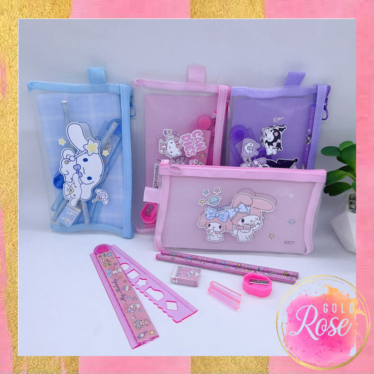 

ℛ - S6150 Alat Tulis Lengkap Karakter / Paket Alat Tulis Motif Sanrio / Set Alat Tulis 7 in 1 / Tempat Pensil Karakter Lucu