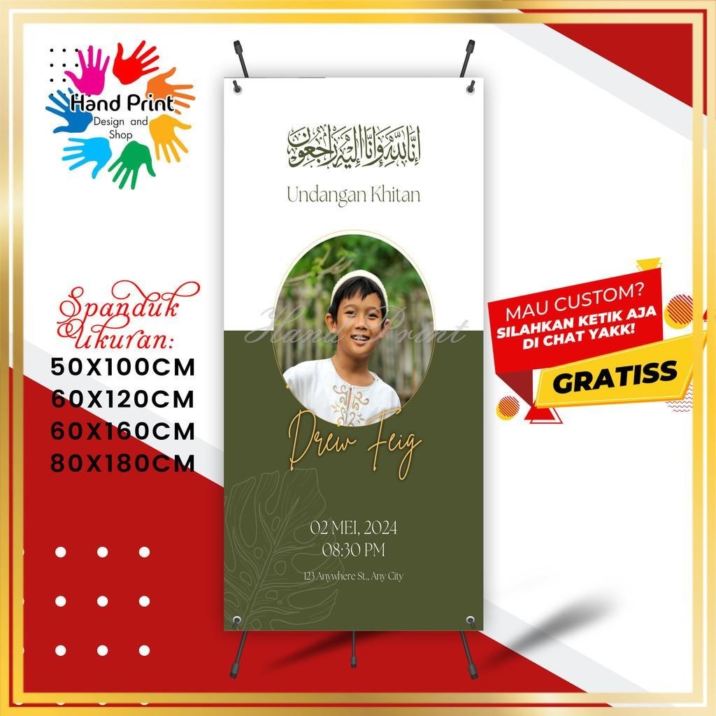 SPANDUK BANNER Khitanan Syukuran Sunatan A MMT Spanduk Custom 60x160