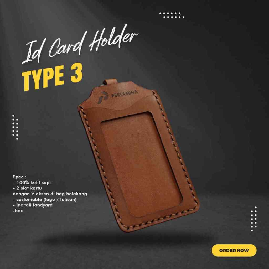 

Name Tag Kulit Asli Premium - ID Card Holder Type 3