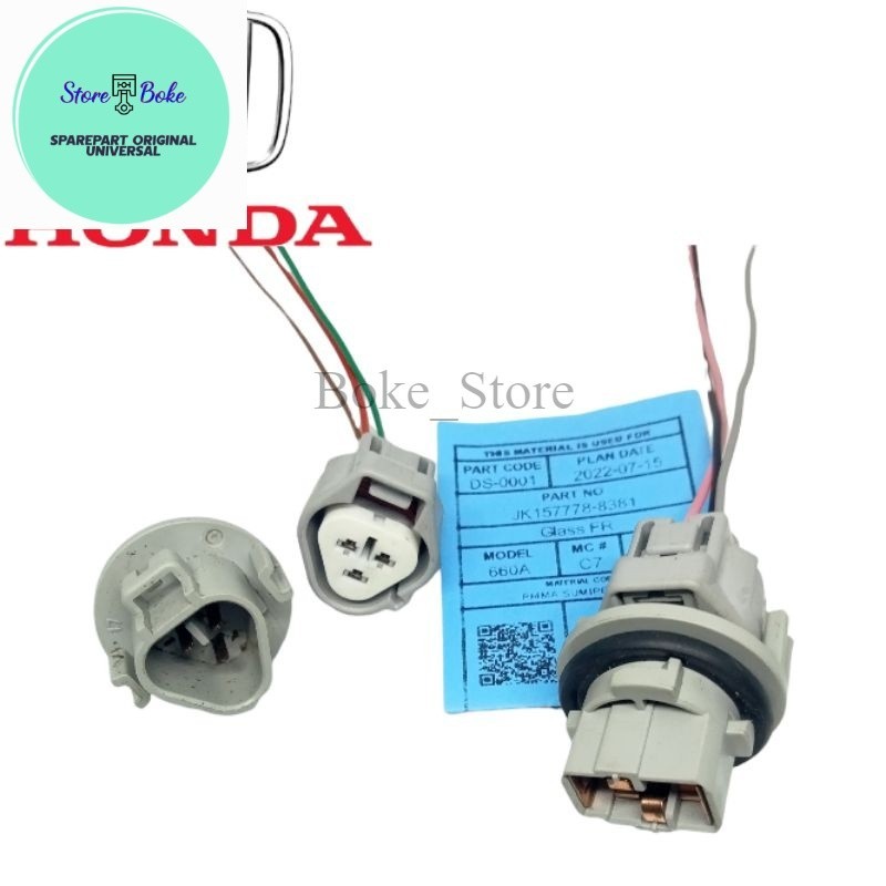 BIG SOKET FITING LAMPU KABEL KAKI 3 AL MOBIL HONDA NEW ORIGINAL