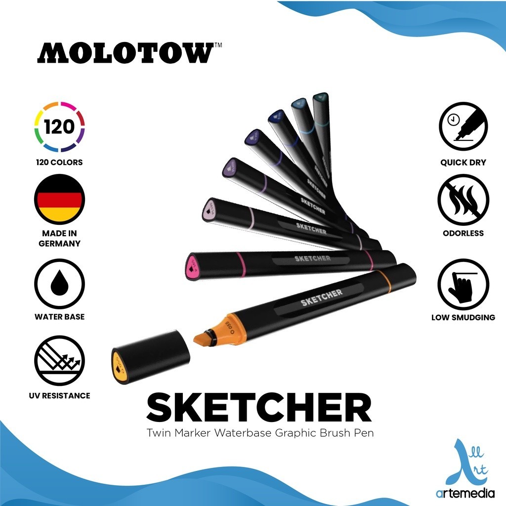 

Brush Pen Molotow Sketcher Twin Marker Waterbase Graphic - 3/3