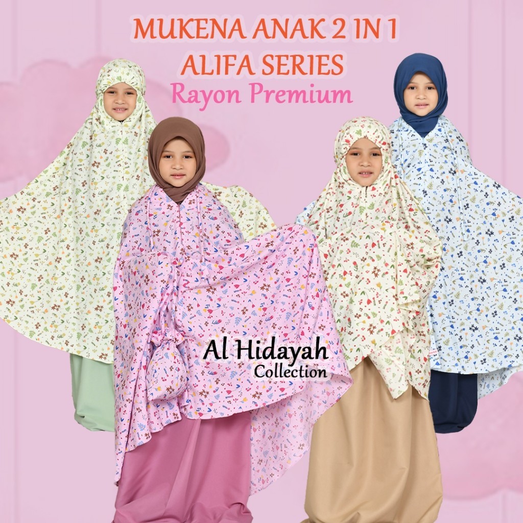 RF76YA Mukena Anak Traveling Rayon Premium Motif Gummy 2in1 Umur 6 - 15 Tahun Mukenah Tanggung TK SD