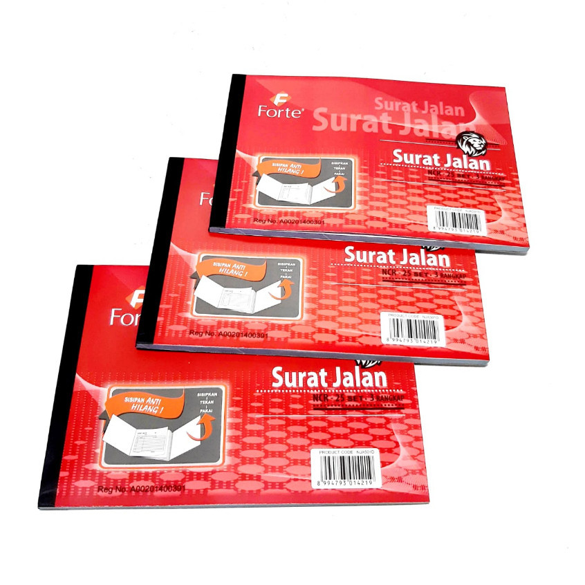 

HARGA GROSIR PER (1PACKS / 10 BUKU ) BUKU SURAT JALAN A5 3PLY FORTE ( NCR 25 SET 3 RANGKAP )