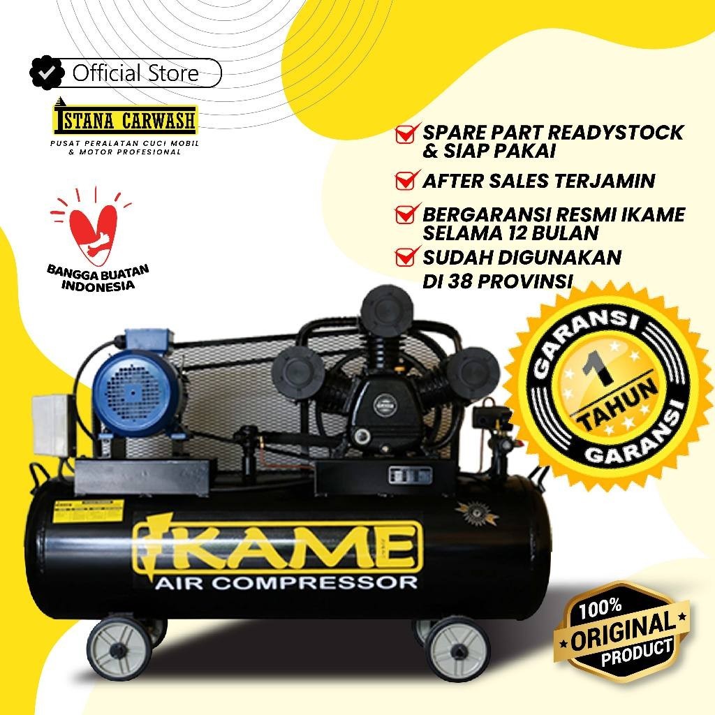 Kompresor Udara 5,5 PK Motor Listrik IKAME