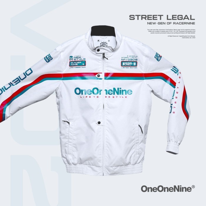 DISKON- JACKET RACERNINE STREET LEGAL V2 WHITE SERIES | KSR ONEONENINE - S