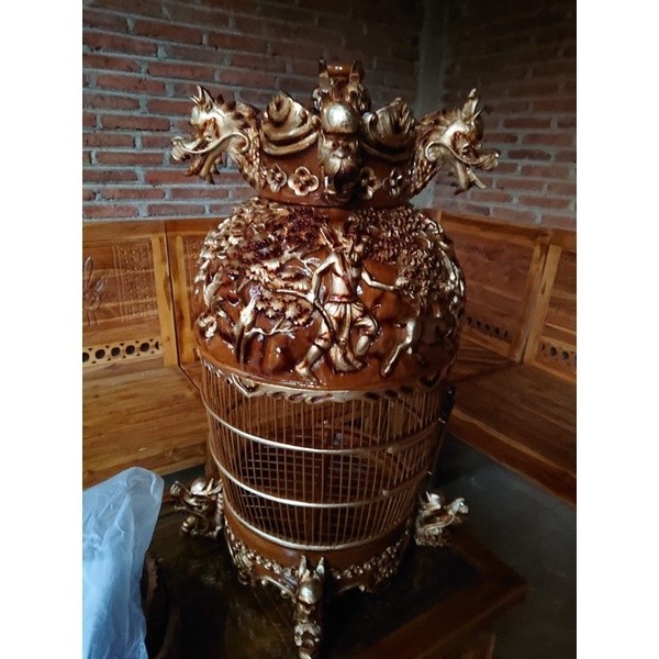 Sangkar Burung Perkutut, Sangkar Ukir Jepara, Sangkar Relief Naga